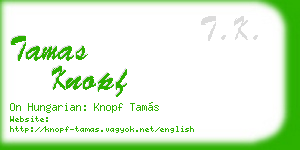 tamas knopf business card